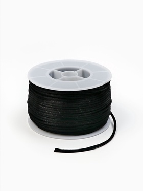 Шнур атласный на бобине 2 мм, 50 метров, чёрный  (артикул 10892084)  большой выбор товаров оптом и в розницу по низким ценам с доставкой