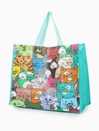 Сумка хозяйственная без застёжки, с принтом, 45×20×37 см, зелёная - Фото 1