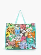 Сумка хозяйственная без застёжки, с принтом, 45×20×37 см, зелёная - Фото 5