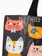 Сумка хозяйственная без застёжки, с принтом, 45×20×37 см, чёрная - фото 809249315