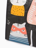 Сумка хозяйственная без застёжки, с принтом, 45×20×37 см, чёрная - фото 809249316