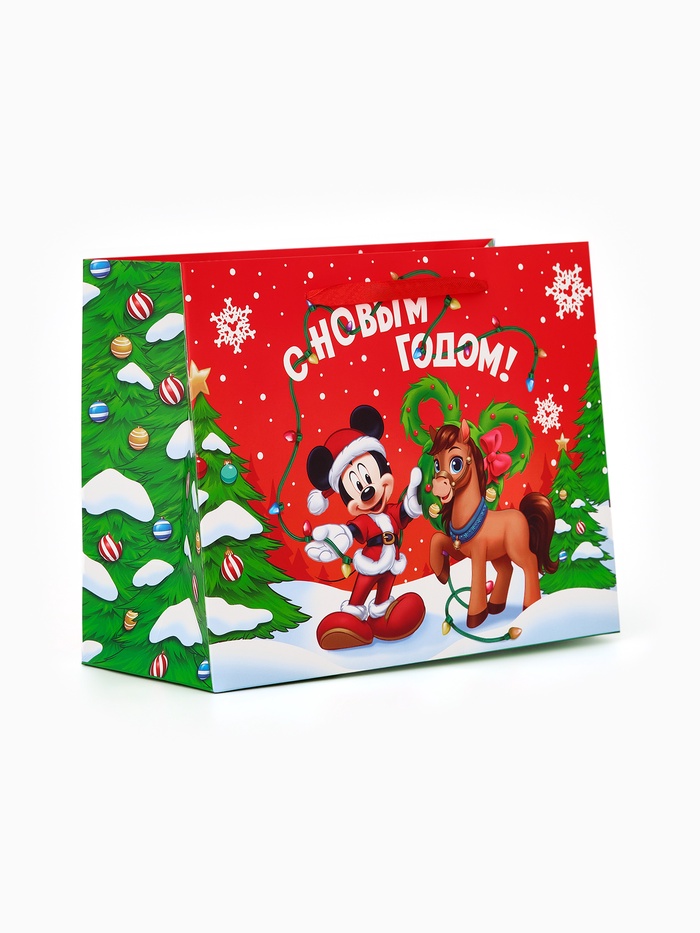 Пакет подарочный новогодний «Лошадь 2026», Микки Маус и его друзья, MS 23×18×10 см - Фото 1