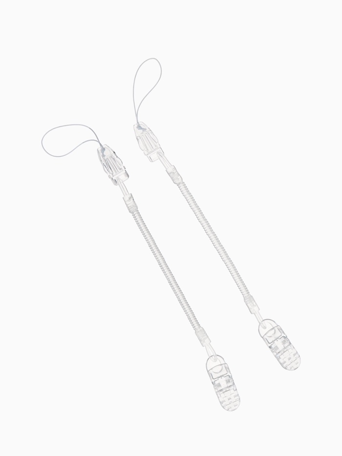 Держатель для соски - пустышки, пружинка, 2 шт., прозрачный, Крошка Я - Фото 1