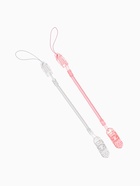 Держатель для соски - пустышки, пружинка, 2 шт., прозрачный, розовый, Крошка Я - Фото 1