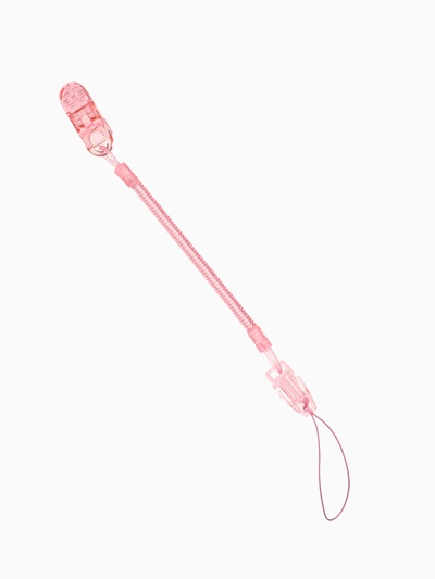 Держатель для соски - пустышки, пружинка, 2 шт., прозрачный, розовый, Крошка Я