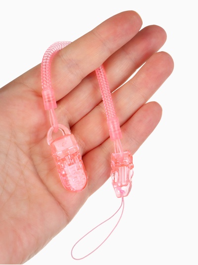 Держатель для соски - пустышки, пружинка, 2 шт., прозрачный, розовый, Крошка Я