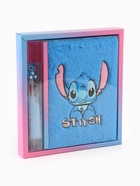 Блокнот пушистый и ручка многоцветная «Стич», голубой - Фото 3