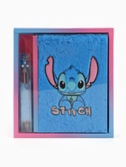 Блокнот пушистый и ручка многоцветная «Стич», голубой - Фото 4