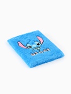 Блокнот пушистый и ручка многоцветная «Стич», голубой - фото 809249393