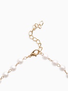 Колье на жемчужной дорожке «Ромашка», белое в золоте 40, d=6 - фото 809249590