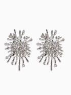 Серьги «Фейерверк», белые в серебре - Фото 1