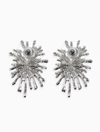 Серьги «Фейерверк», белые в серебре - Фото 3