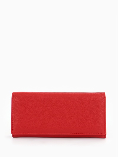 Кошелёк женский на магните, 19×3×10 см, однотонный, красный
