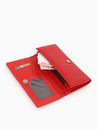 Кошелёк женский на магните, 19×3×10 см, однотонный, 3 отделения, красный - Фото 4