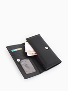 Кошелёк женский на магните, 19×3×10 см, однотонный, 3 отделения, чёрный - Фото 4