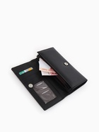 Кошелёк женский на магните, 19×3×10 см, однотонный, чёрный - Фото 5