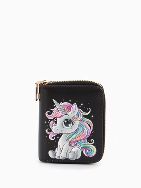 Кошелёк на молнии «Выбражулька», 8.5×2.5×10.5 см, с принтом, чёрный