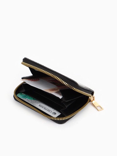 Кошелёк на молнии «Выбражулька», 8.5×2.5×10.5 см, с принтом, чёрный