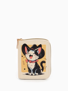 Кошелёк на молнии «Выбражулька», 8.5×2.5×10.5 см, с принтом, бежевый