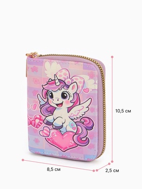 Кошелёк на молнии «Выбражулька», 8.5×2.5×10.5 см, с принтом, розовый/сиреневый