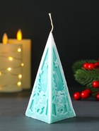 Свеча новогодняя пирамида «Дед Мороз», 6×6.5×12 см, тиффани - Фото 2
