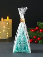 Свеча новогодняя пирамида «Дед Мороз», 6×6.5×12 см, тиффани - Фото 3