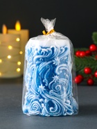 Свеча новогодняя столбик «Резная», синий, 10×7×7.5 см - фото 117897871 Свеча новогодняя столбик «Резная», синий, 10×7×7.5 см - фото 117897871