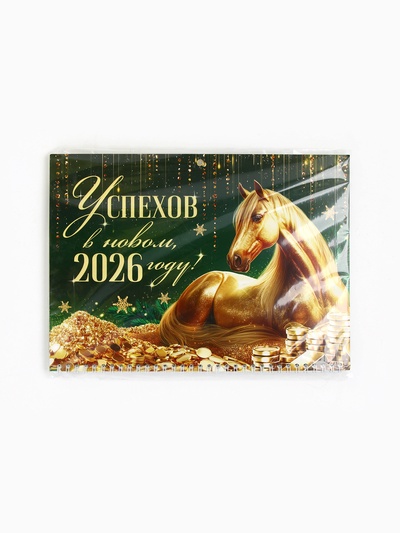 Календарь настенный квартальный 2026 «Золотая лошадь»