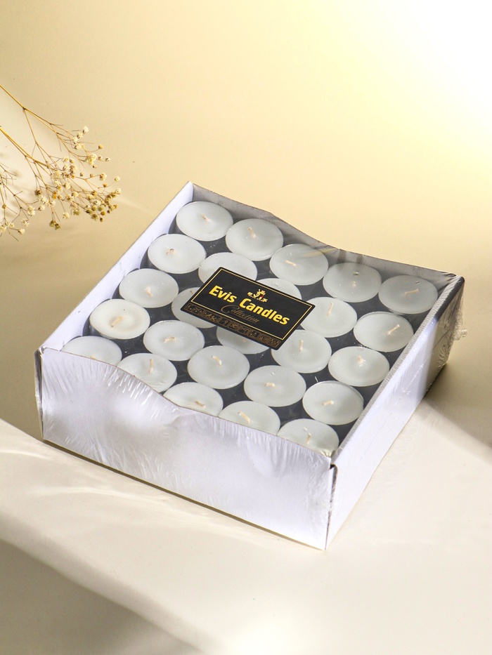 Набор свечей чайных 50 шт., d=37 мм, 15 г, 3 ч. горения - Фото 1