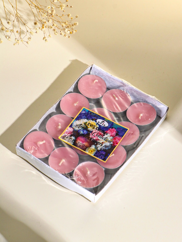 Набор свечей ароматических чайных 12 шт., d=37 мм, 15 г, 4 ч. горения, садовые цветы - Фото 1