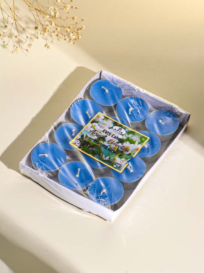 Набор свечей ароматических чайных 12 шт., d=37 мм, 15 г, 4 ч. горения, утренняя роса - Фото 1