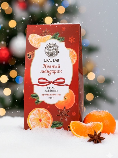 Соль для ванны, аромат пряный мандарин, 200 г, URAL LAB