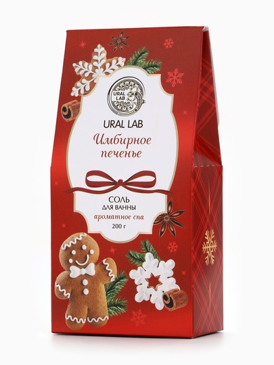 Соль для ванны, аромат имбирное печенье, 200 г, URAL LAB