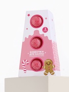 Бомбочки для ванны, аромат клубничный коктейль, набор 3 шт. × 40 г, URAL LAB - фото 60867846