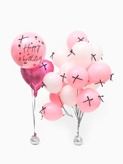 Воздушные шары, набор «Розовый», 44 предмета