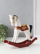 Фигура дерево «Лошадка-качалка», белая с золотым седлом, 26×6.5×22.5 см 10874249