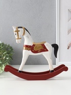 Фигура дерево «Лошадка-качалка», белая с золотым седлом, 26×6.5×22.5 см - фото 58049308