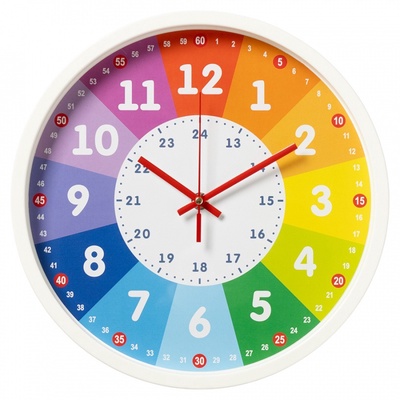 Часы настенные «Обучающие 2», детские, плавный ход, d=30 см, белые