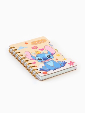 Блокнот А6, 65 листов, с разделителями «Стич и птичка»