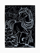 Гравюра «Лошадка» с золотым основанием, А4 - Фото 4