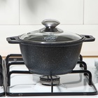 УЦЕНКА Кастрюля 1 л со стеклянной крышкой, АП (темный мрамор) - Фото 4