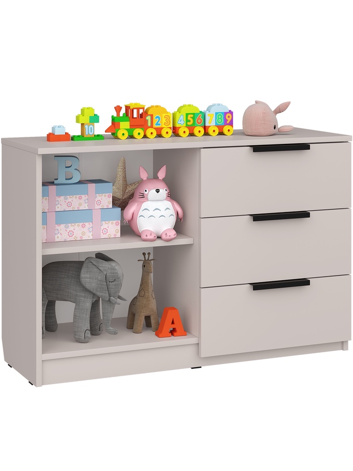 Комод напольный №18, 3 ящика, 986×354×653 мм, цвет кашемир - Фото 1