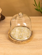 Клош стеклянный, 18×18×20.5 см, дерево - Фото 2