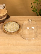 Клош стеклянный, 18×18×20.5 см, дерево - Фото 3