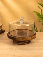 Клош стеклянный, 22×22×20 см, дерево - Фото 1