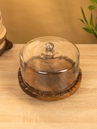 Клош стеклянный, 22×22×20 см, дерево - Фото 2