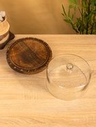 Клош стеклянный, 22×22×20 см, дерево 10662544