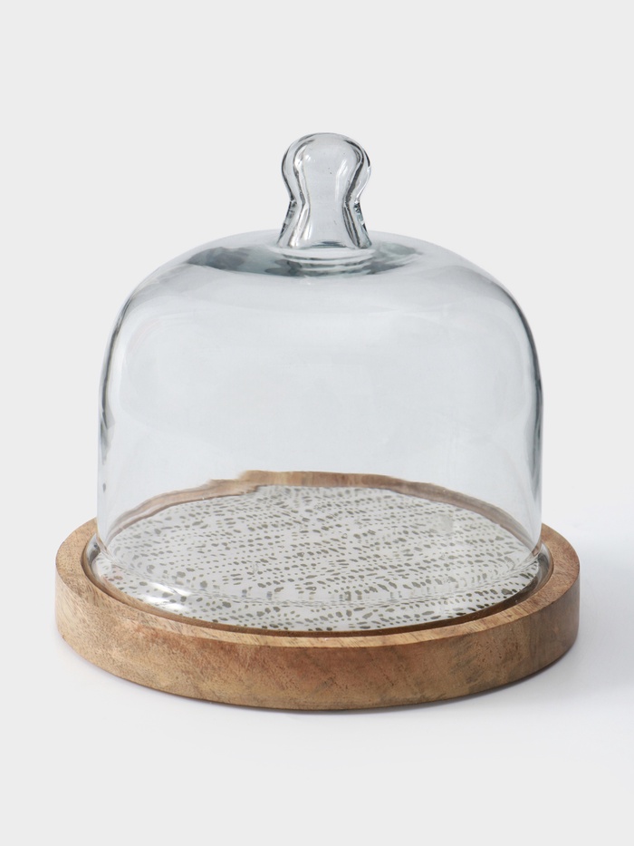 Клош стеклянный, 20×20×20 см, дерево - Фото 1