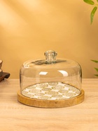 Клош стеклянный, 24×24×18.5 см, дерево - Фото 1