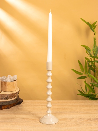 Подсвечник «Кремовый», 10×10×24 см, алюминий